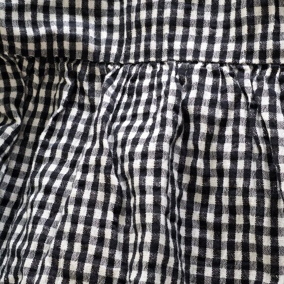 American Eagle Dress Womens XL Black White Gingham Tiered Smocked Cutout Cottage - Picture 8 of 14